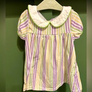 Purple green and gold dress